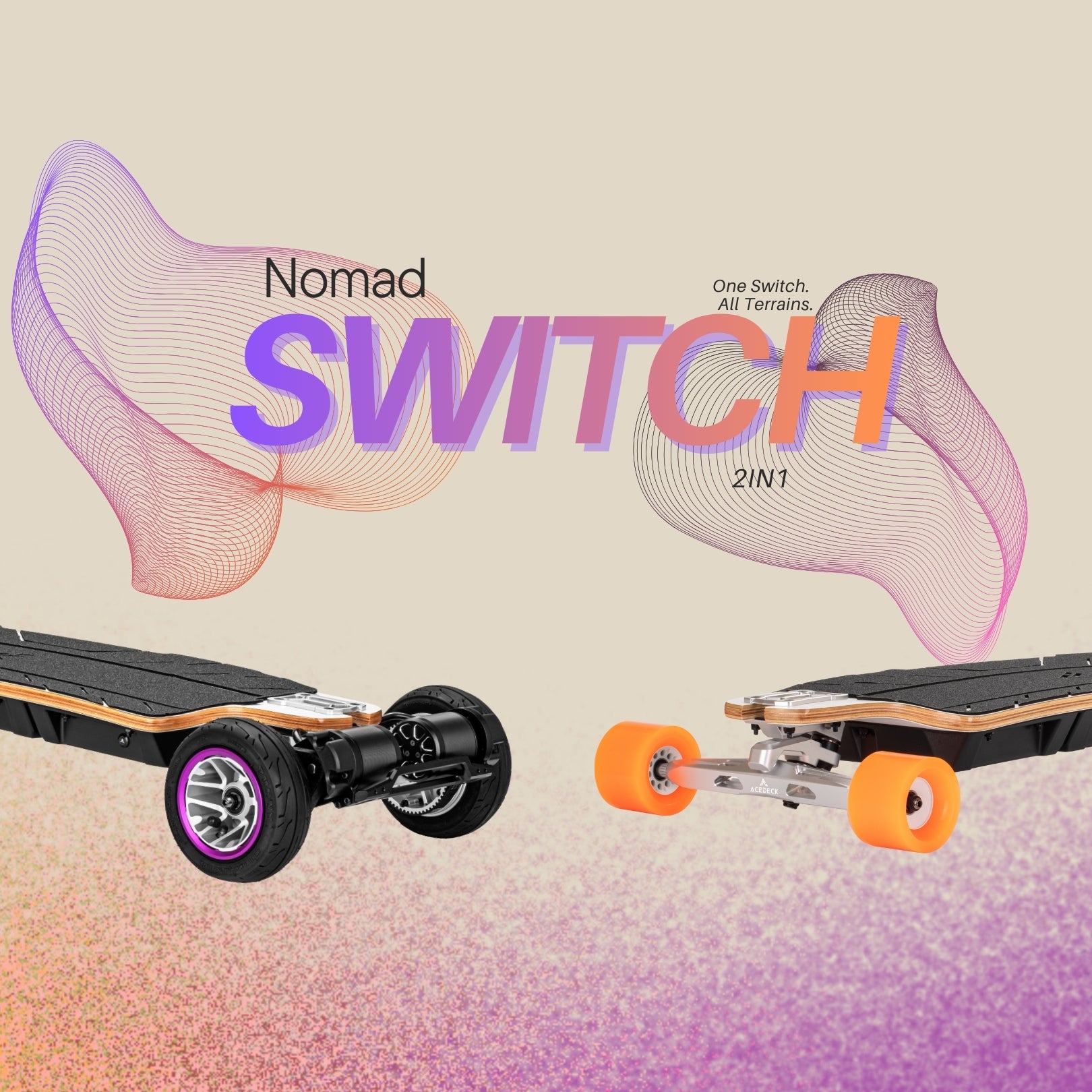 Acedeck® Nomad Switch Electric Skateboard-Best 2in1 Electric Skateboard - Recensione Skateboard elettrico