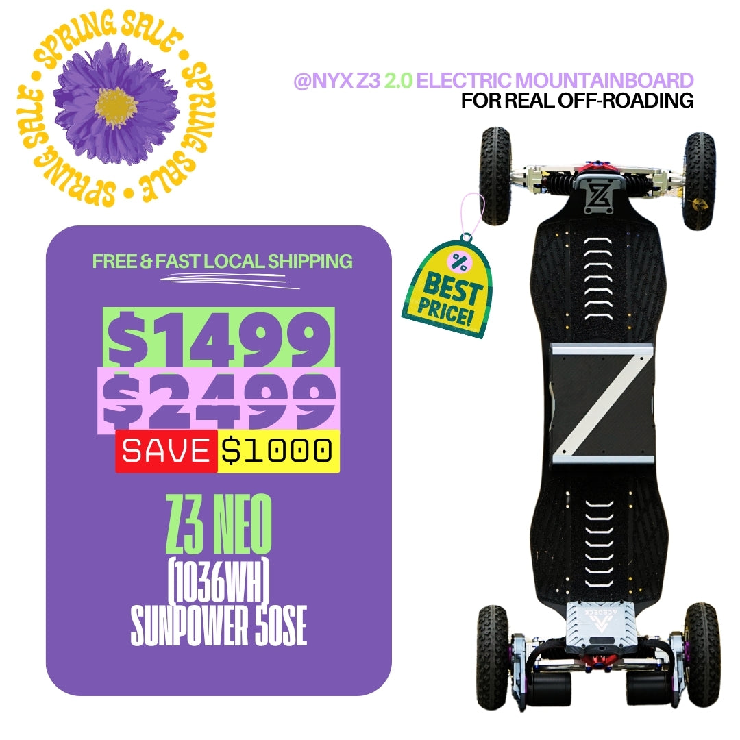 Acedeck® Nyx Z3 Off-road Electric Skateboard 2.0-Best off-road electric skateboard - Recensione Skateboard elettrico